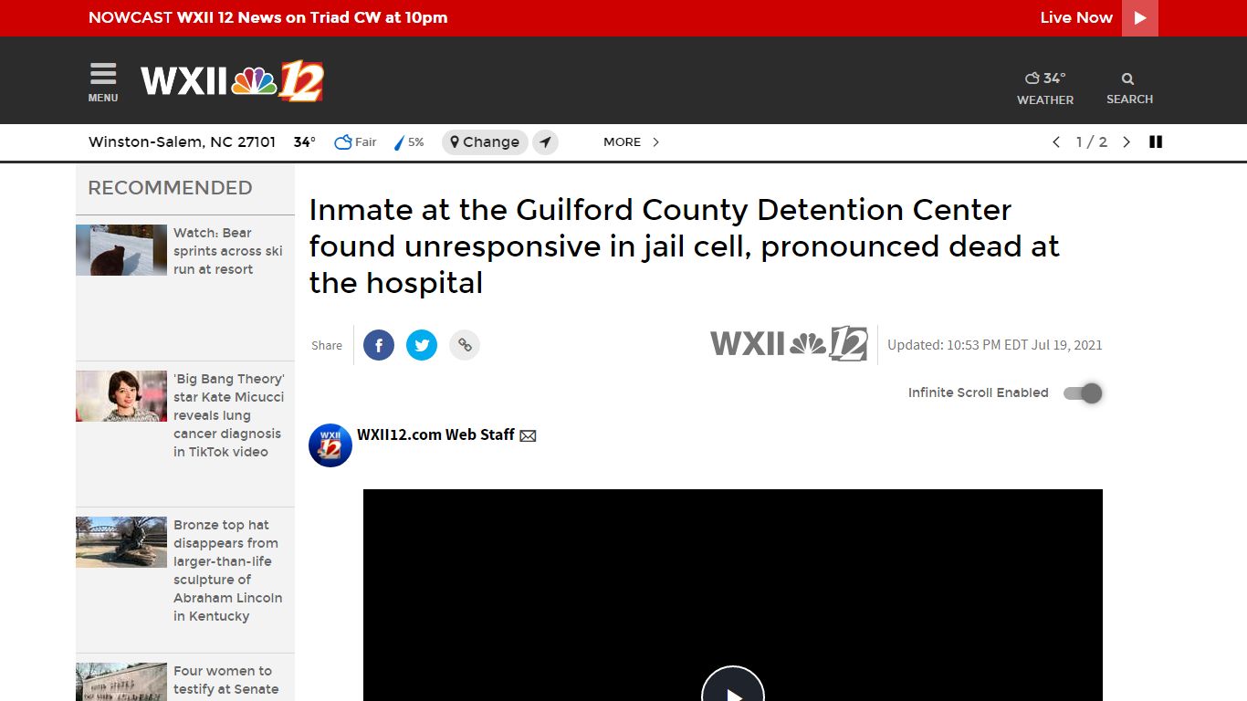 Guilford County Detention Center inmate death confirmed - WXII Channel 12